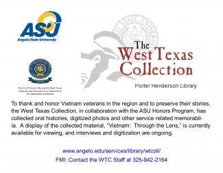 ASU West Texas Collection event poster August 14 2015