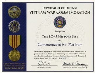 The EC-47 History Site VWC certificate