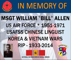 ALLEN, WILLIAM (BILL) - IN MEMORY OF - USAFSS SPONSOR