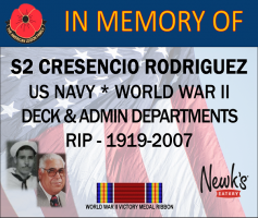 RODRIGUEZ, CRESENCIO - NAVY UNIFORM - IN MEMORY OF - NEWKS SPONSOR